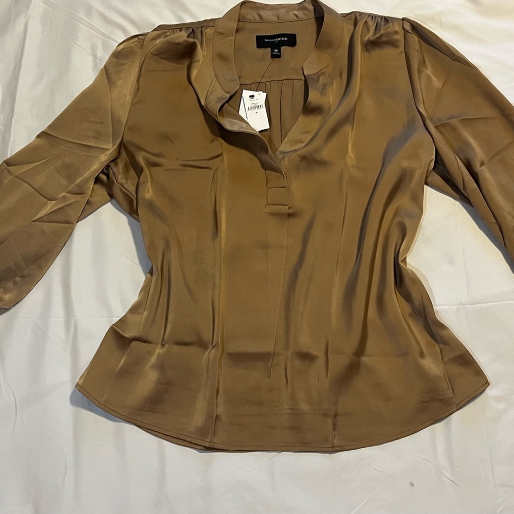 Banana Republic Bronze Satin Blouse